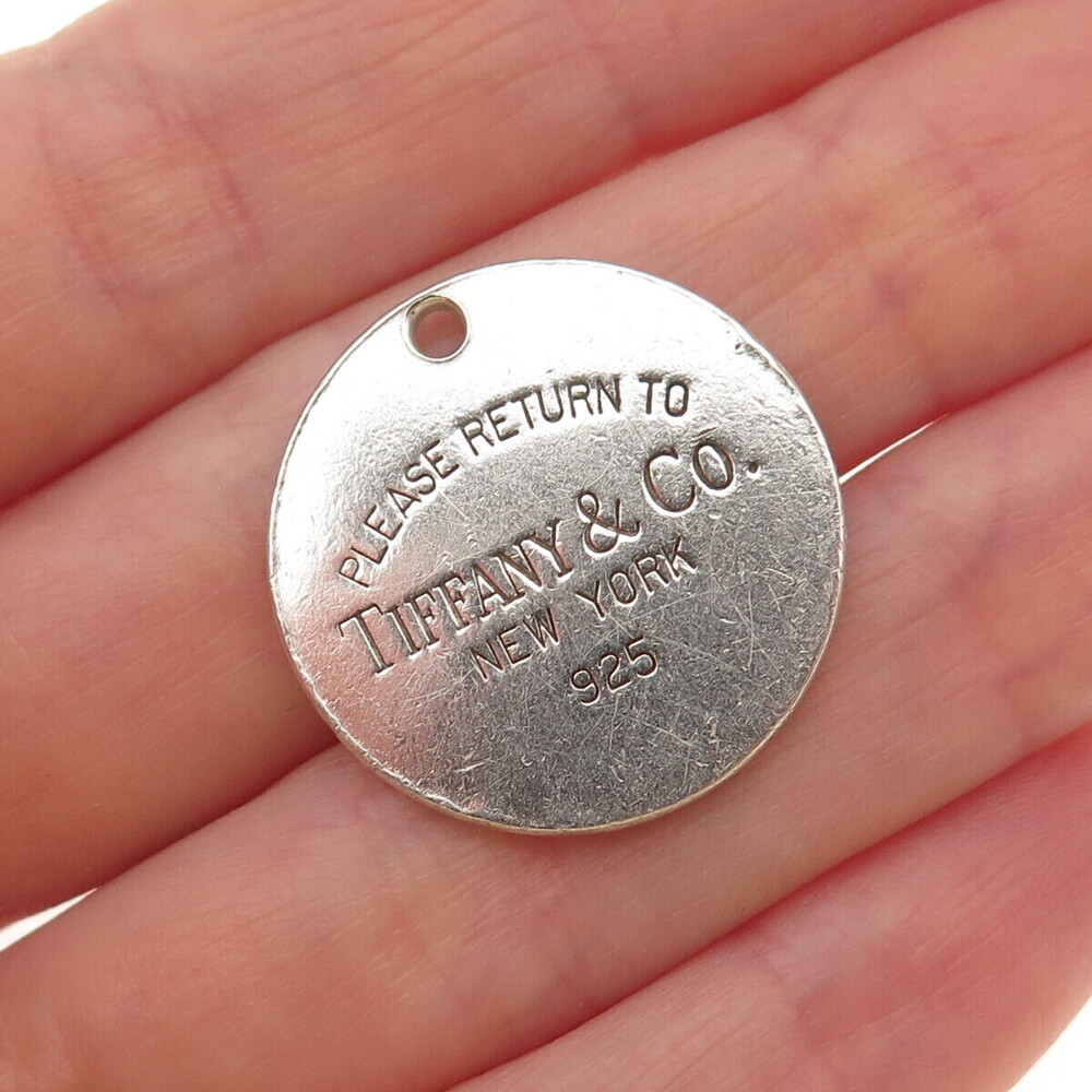 Tiffany & Co. Sterling Silver Vintage Return to Tiffany Round Tag Charm Pendant